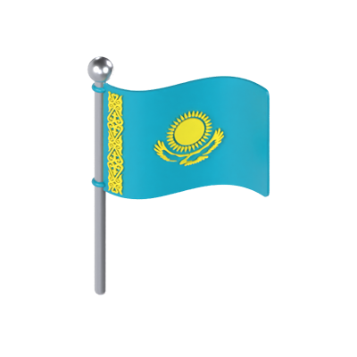 Kasachstan Flagge 3D Modell 3D Graphic