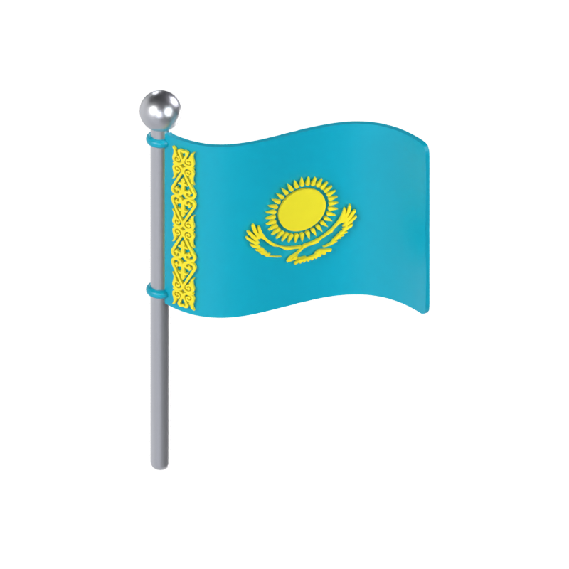 Kasachstan Flagge 3D Modell 3D Graphic