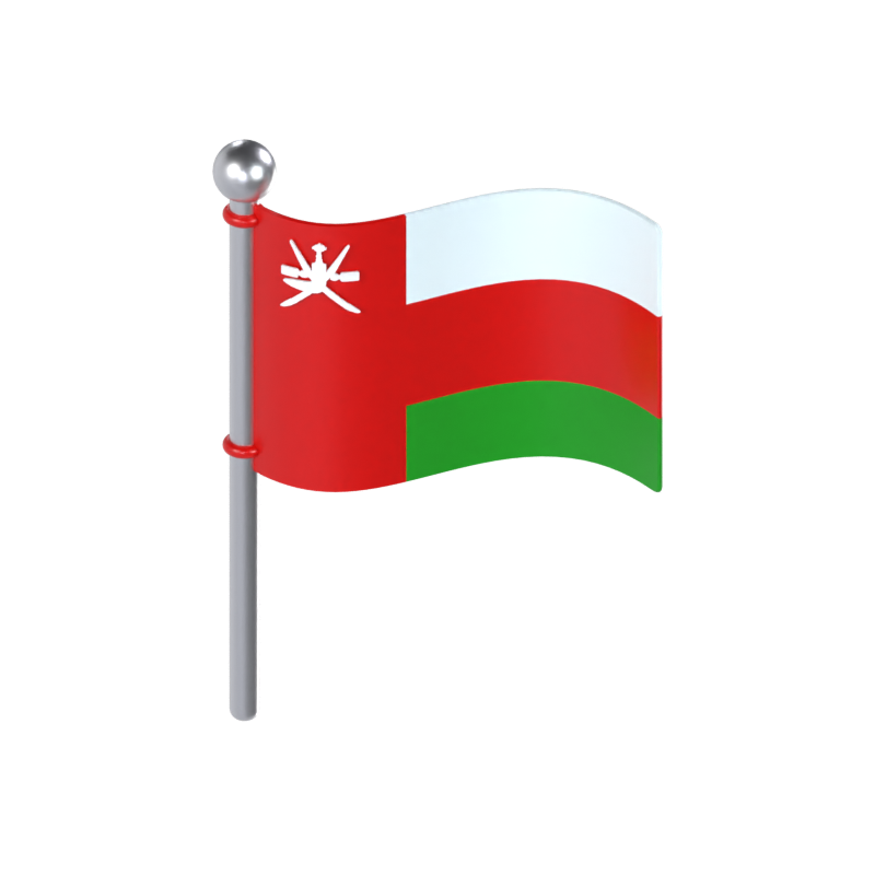 Oman Flagge 3D Modell