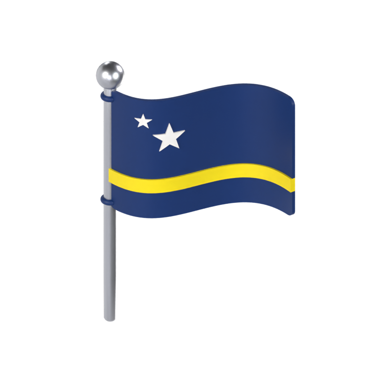 Modelo 3D de la bandera de Curaçao 3D Graphic