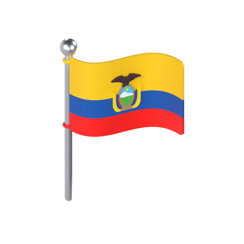 Modelo 3D de la bandera de Ecuador