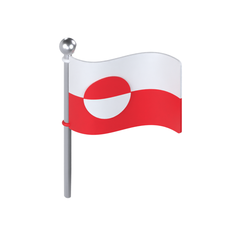 Grönland Flagge 3D Modell