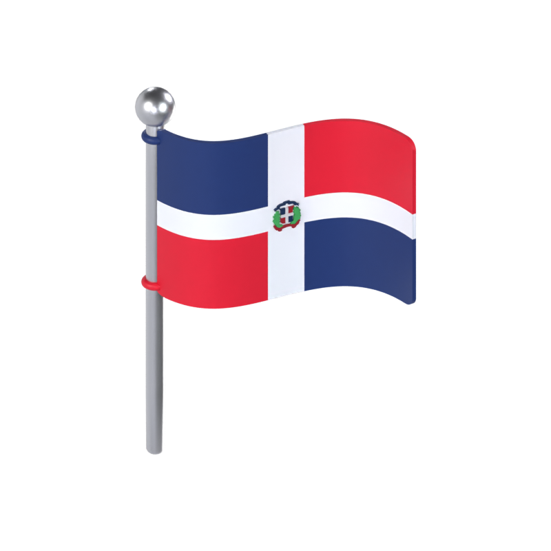 Dominikanische Republik Flagge 3D Modell