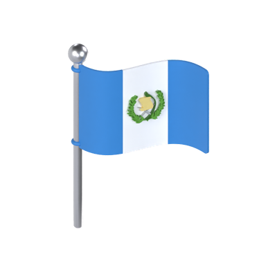 modelo 3d da bandeira da guatemala 3D Graphic