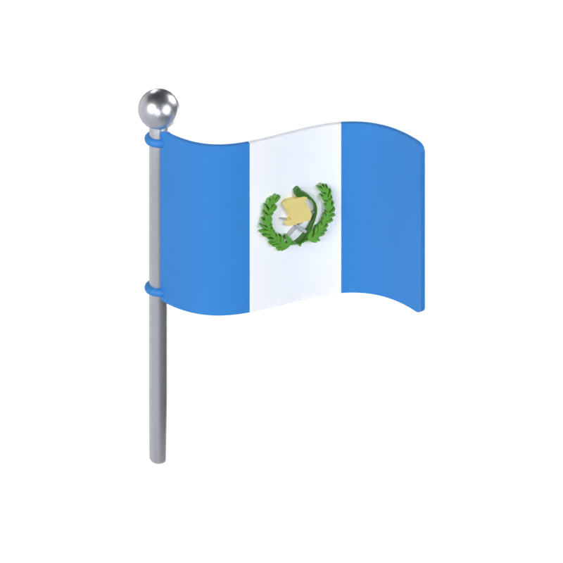 Modelo 3D de la bandera de Guatemala 3D Graphic