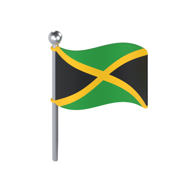 Jamaika Flagge 3D Modell