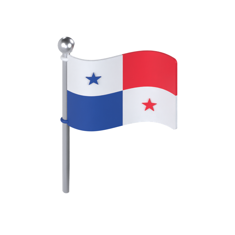 Panama Flagge 3D Modell