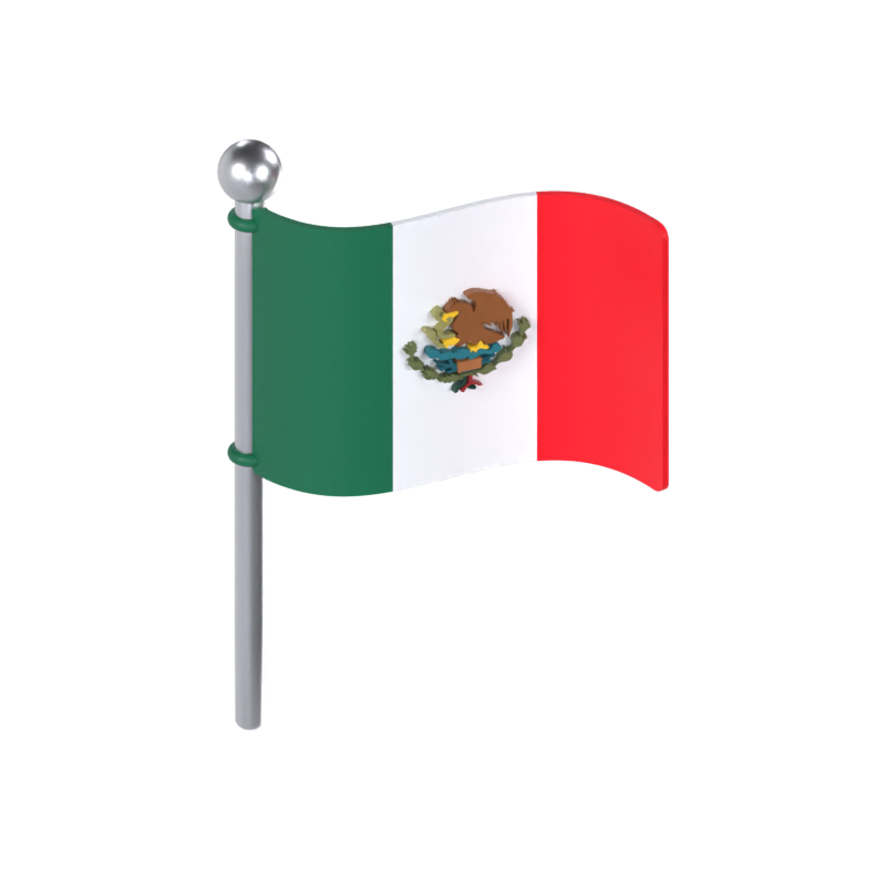 Mexiko Flagge 3D Modell