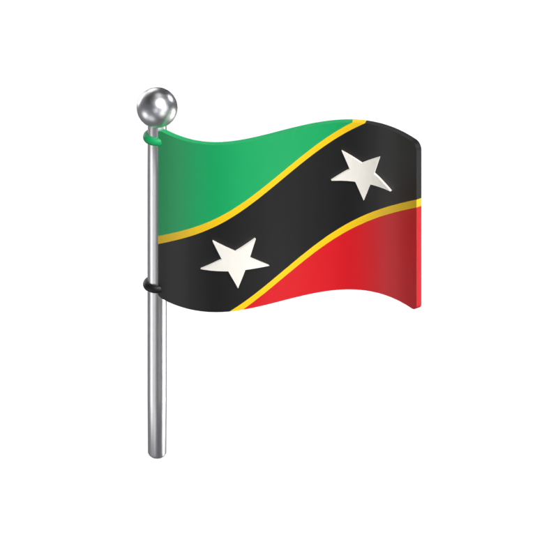 St. Kitts und Nevis Flagge 3D Modell 3D Graphic