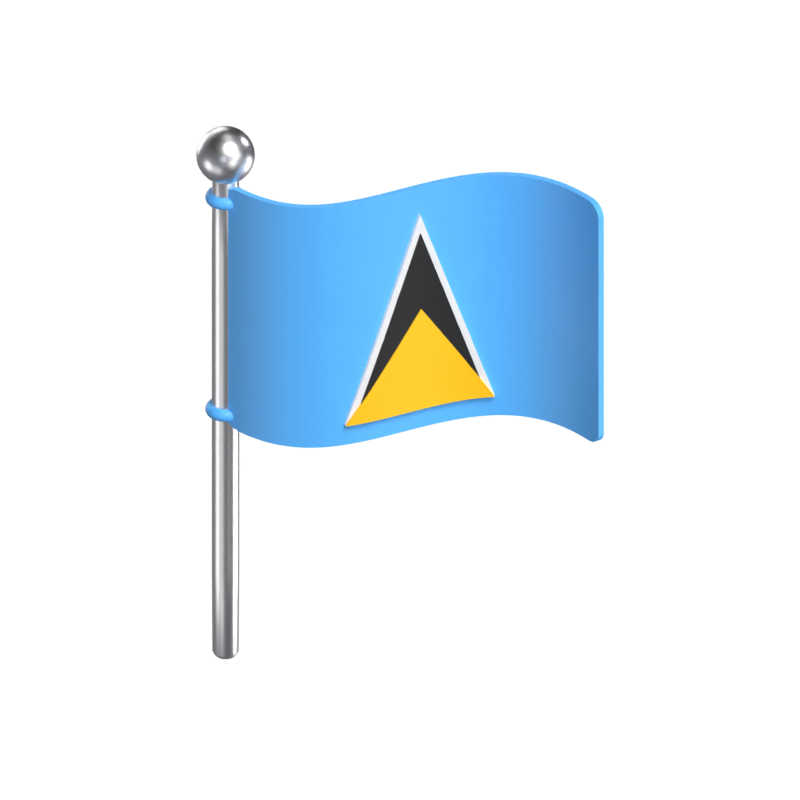 St. Lucia Flagge 3D Modell