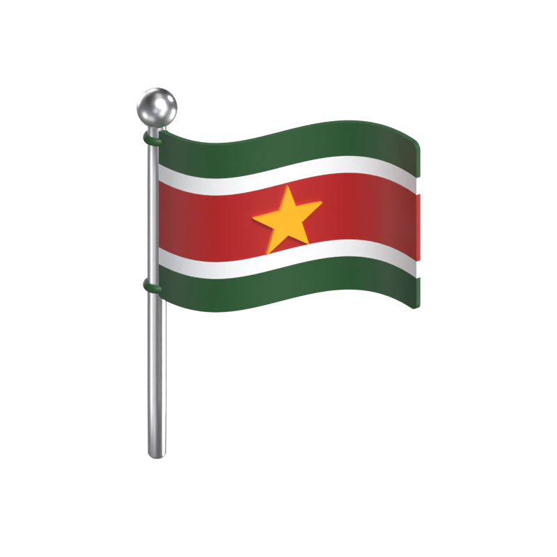 Modelo 3D da bandeira do Suriname 3D Graphic