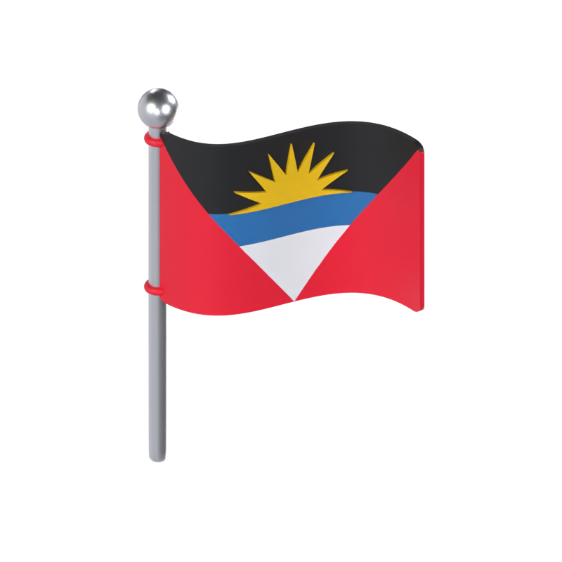 Antigua und Barbuda Flagge 3D Modell