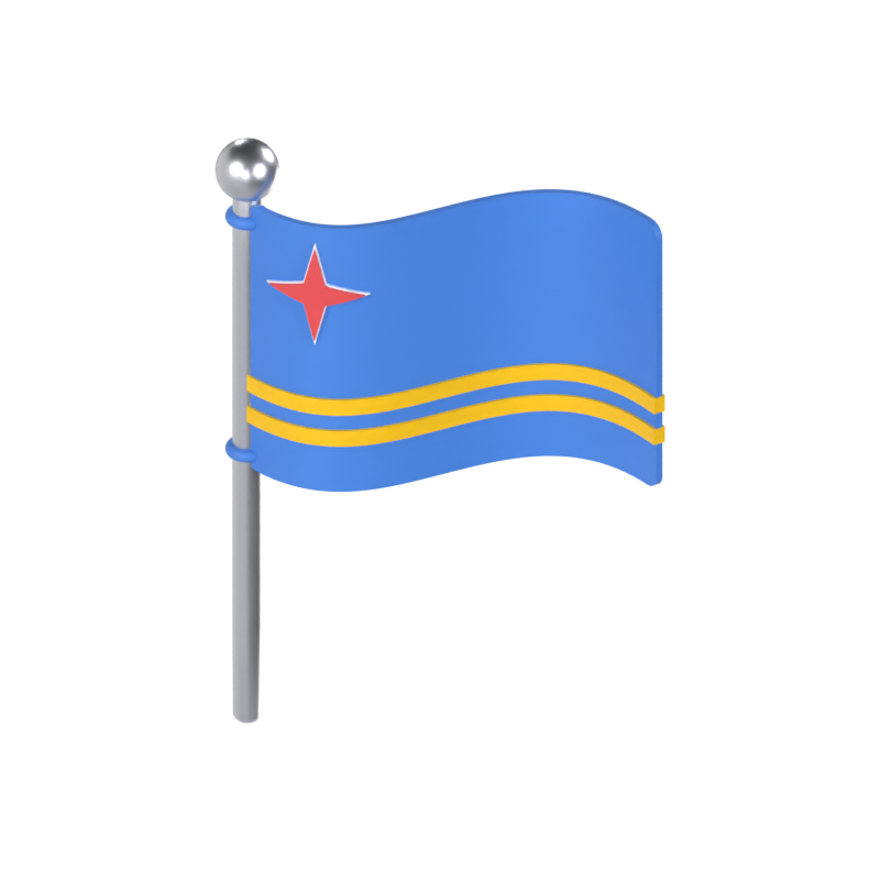 Bandera de Aruba Modelo 3D