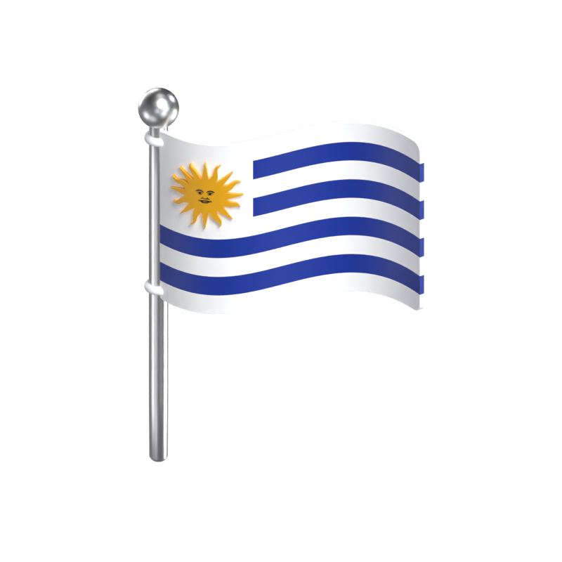 Uruguay Flagge 3D Modell