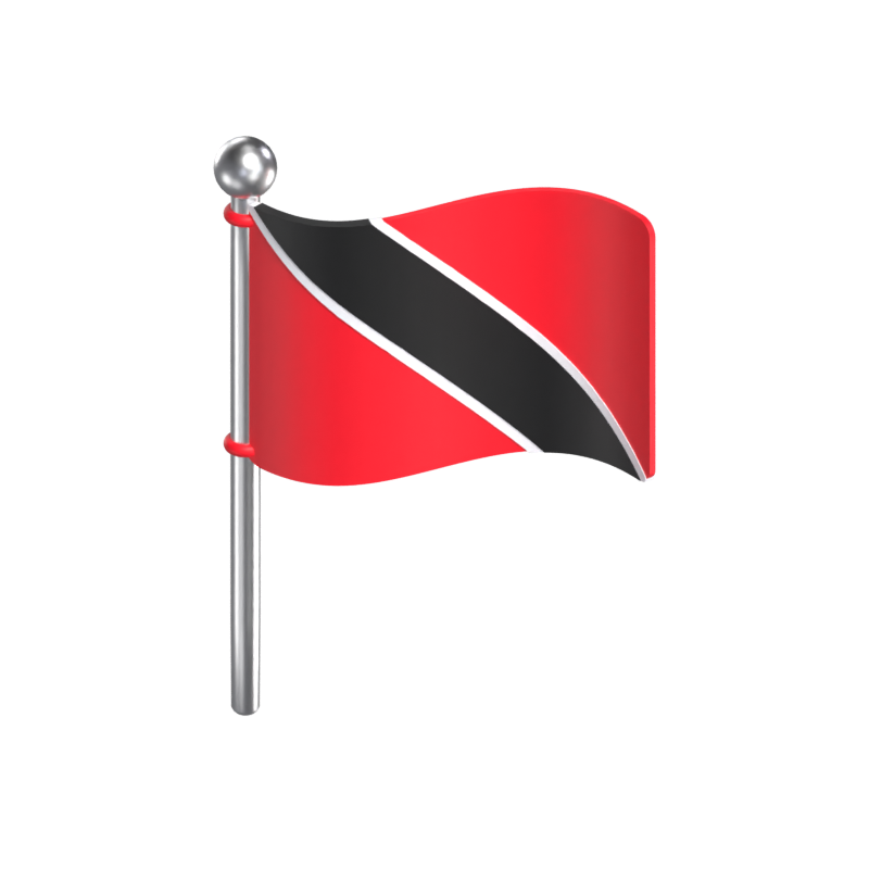 Modelo 3D de la bandera de Trinidad y Tobago