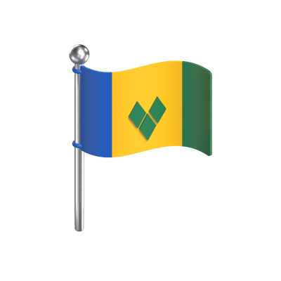 Saint Vincent And The Grenadines Flag 3D Model 3D Graphic