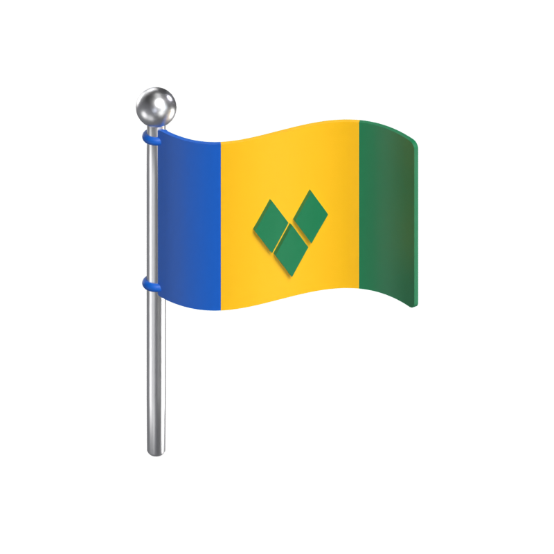 St. Vincent und die Grenadinen Flagge 3D Modell 3D Graphic