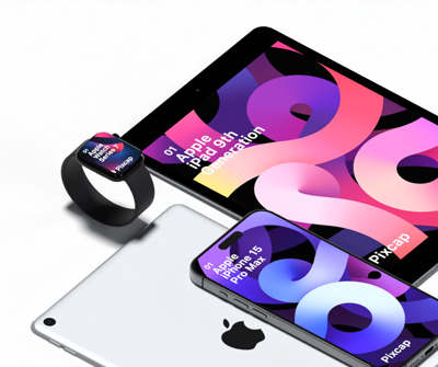Isometric Apple Device Ipad Iphone And iWatch 3D Animated Mockup 3D Template