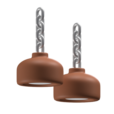 A Pair Of Hanging Lamps 3D Icon 3D Graphic