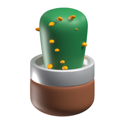Desk Cactus 3D Icon 3D Graphic