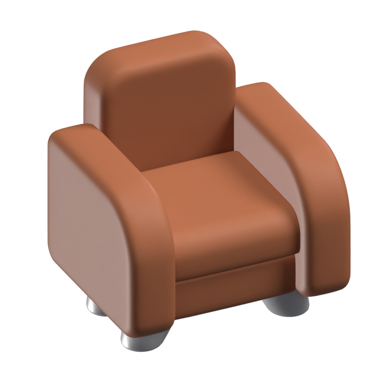 Single Sofa 3D Icon Model