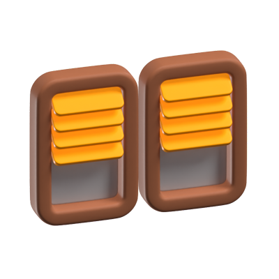 A Pair Of Windows 3D Icon Model 3D Graphic
