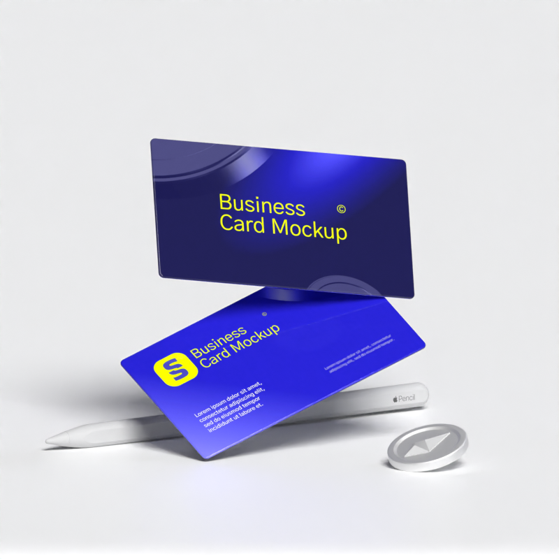 Kit de maquetas 3D de tarjetas de visita para el sector financiero con un estilo sencillo y limpio