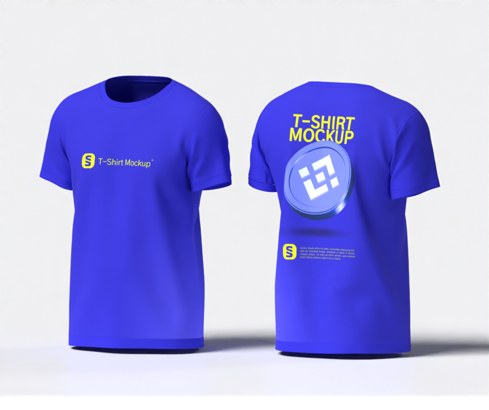 T-Shirt Branding Mockup Kit für die Fintech-Industrie 3D Template