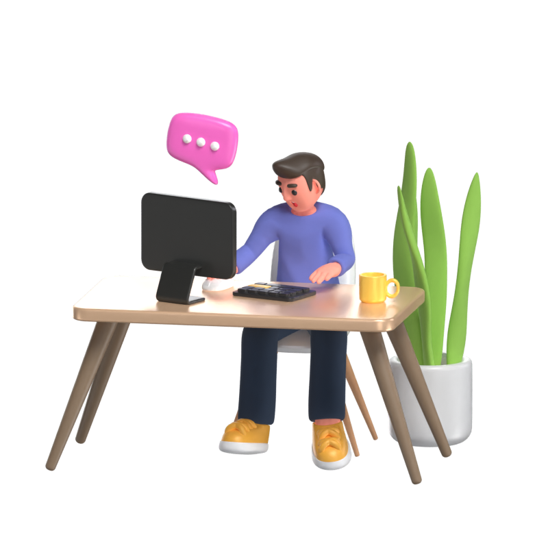 Work From Home 3D Model 3D Graphic