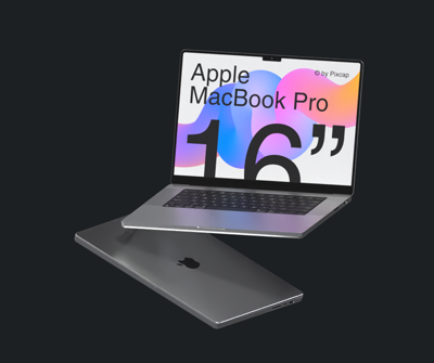 Two Macbook Pro Floating 3D Animated Mockup 3D Template