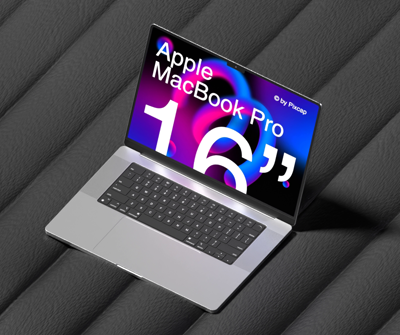 Macbook Pro On Quilted Surface 3D Animated Mockup 3D Template
