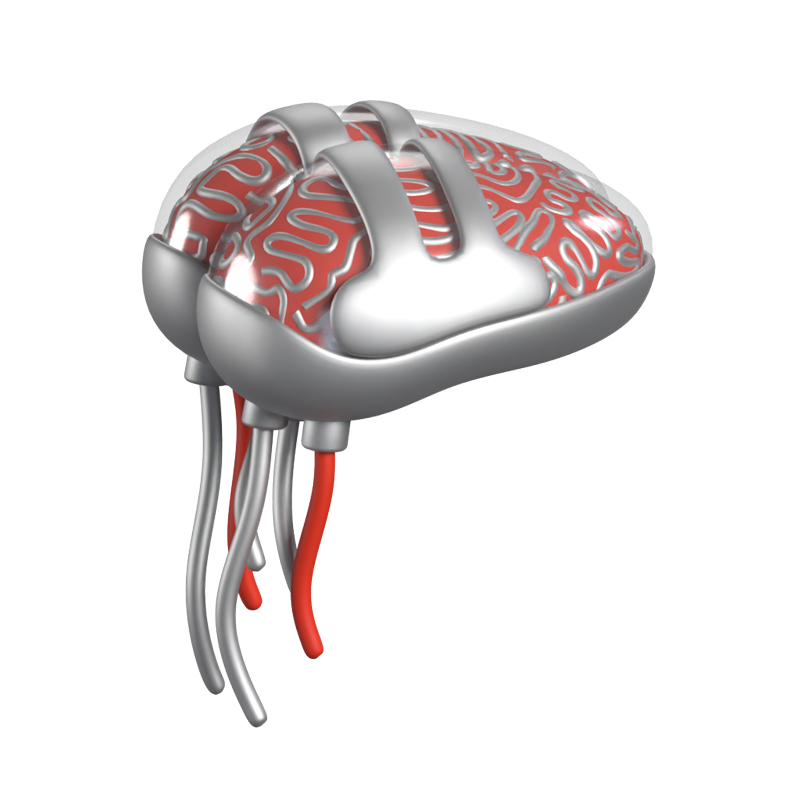 Robot Brain 3D Animated Icon 3D Graphic