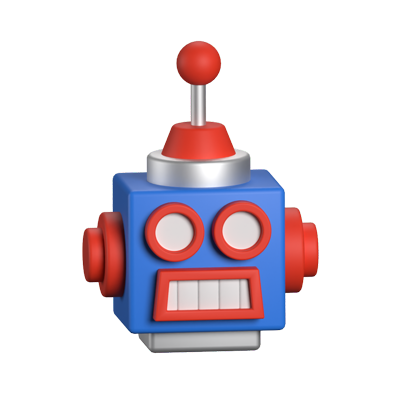Robot Head 3D Animated Icon 3D Graphic