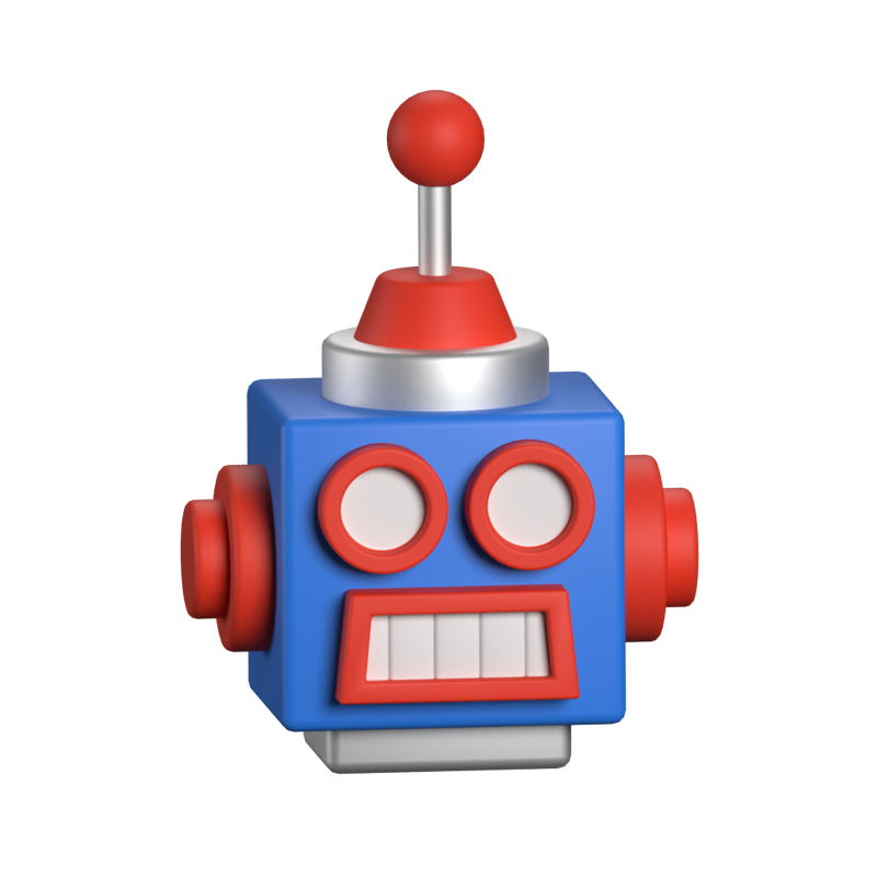 Cabeza de robot Icono animado en 3D 3D Graphic