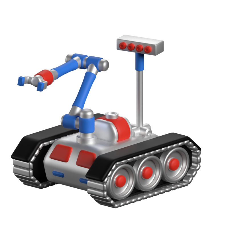 Militärischer Roboter 3D Animiertes Symbol 3D Graphic