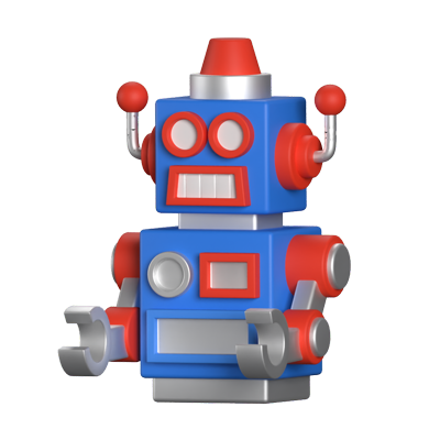 Retro Robot 3D Animated Icon 3D Graphic