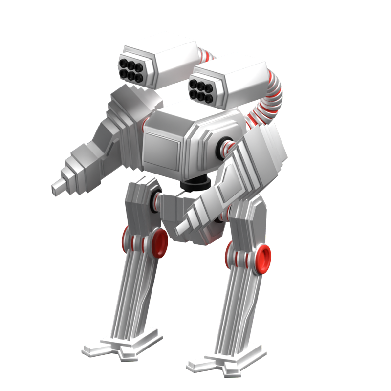 Robot de combate Icono animado en 3D 3D Graphic