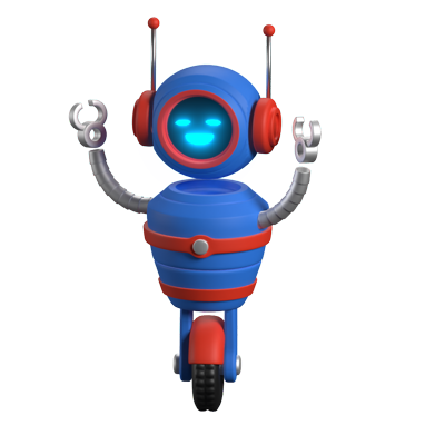 Robot Wheel 3D Animated Icon 3D Graphic