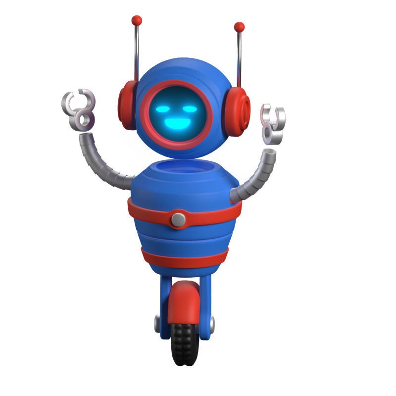 Roboterrad 3D Animierte Ikone 3D Graphic