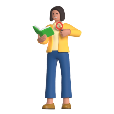 Teacher Reading Book Carefully 3D Scene 3D Graphic