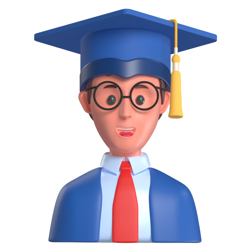 Graduated Student 3D Scene 3D Illustration