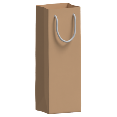 Elegant Slim Paper Bag With Rope Handles 3D Model 3D Graphic