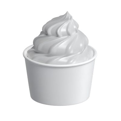 3D Swirled Ice Cream In Plastic Cup 3D Graphic