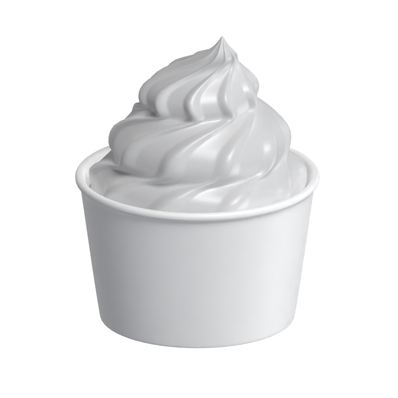 3D Swirled Ice Cream In Plastic Cup 3D Graphic