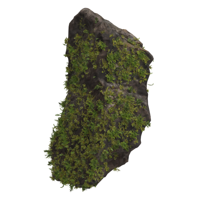 Long Mossy Rock 3D Model For The Wilderness 3D Graphic