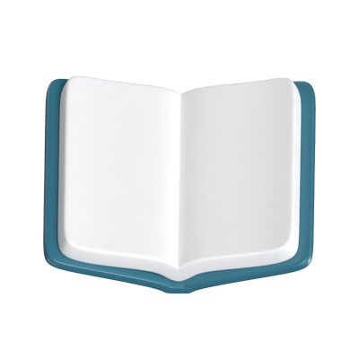 Open Book 3D Icon Model For Science 3D Graphic