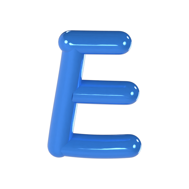 E Buchstabe 3D Modell 3D Graphic