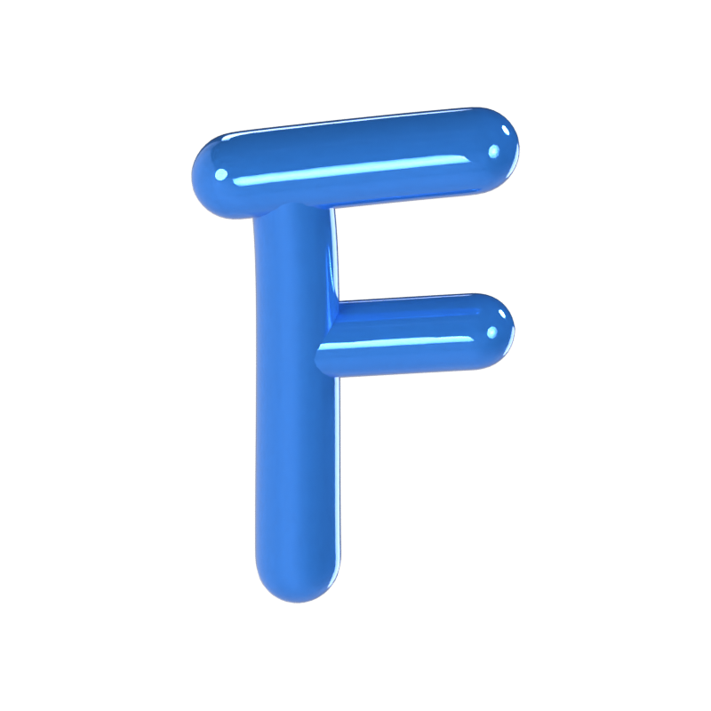 F Buchstabe 3D Modell 3D Graphic