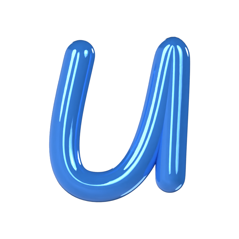 Uの文字の3Dモデル 3D Graphic