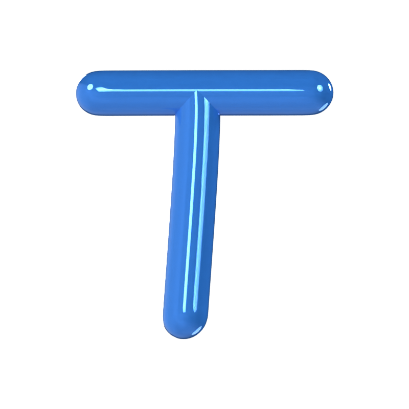 T Letter 3D Model 3D Graphic